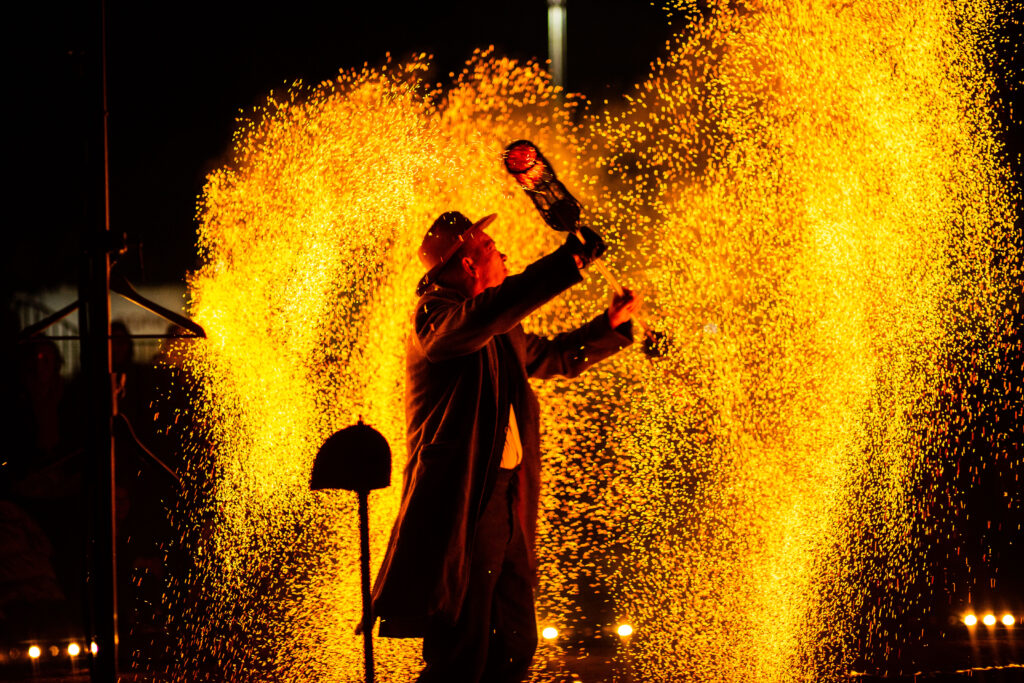 A fire show in Newhaven last year with dancers