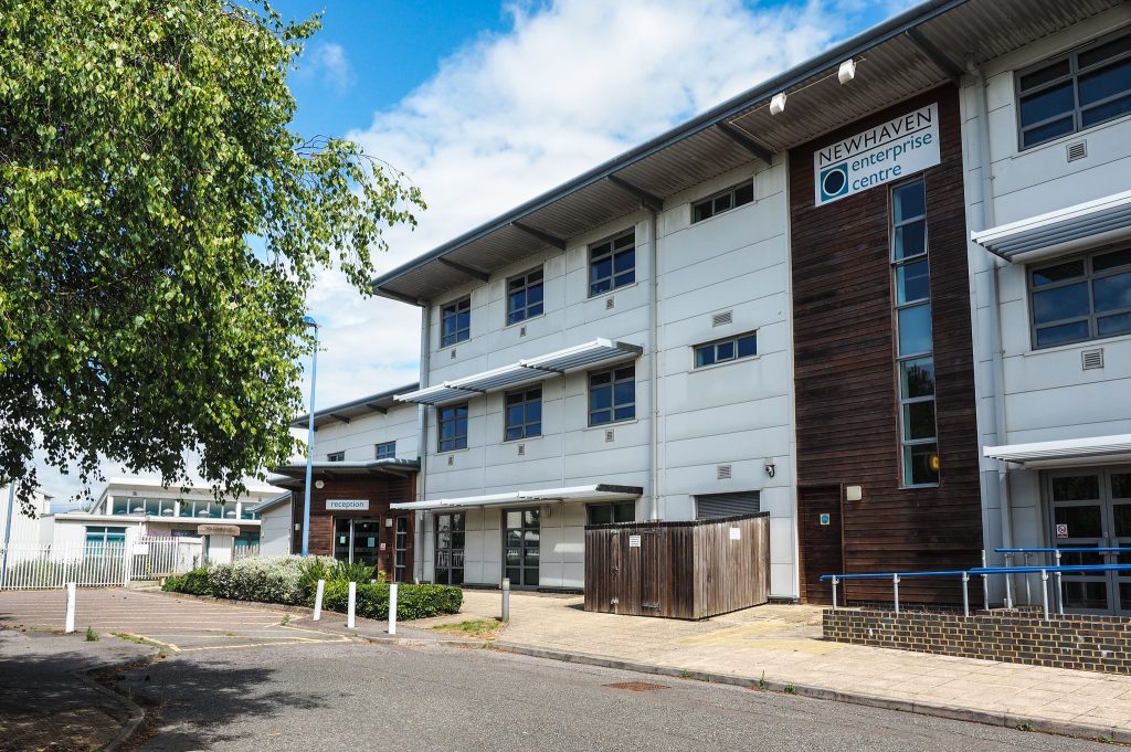 Photo shows the exterior of Newhaven Enterprise Centre