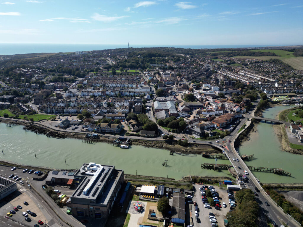 View of Newhaven town from above.