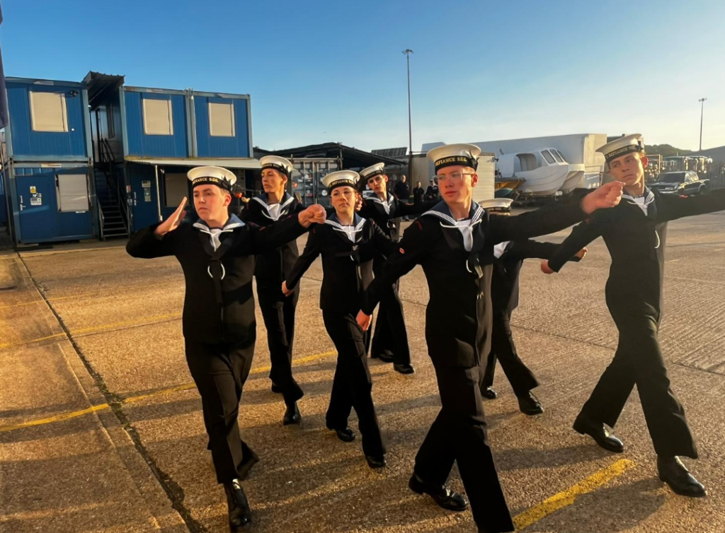 Newhaven and Seaford Sea Cadets marching